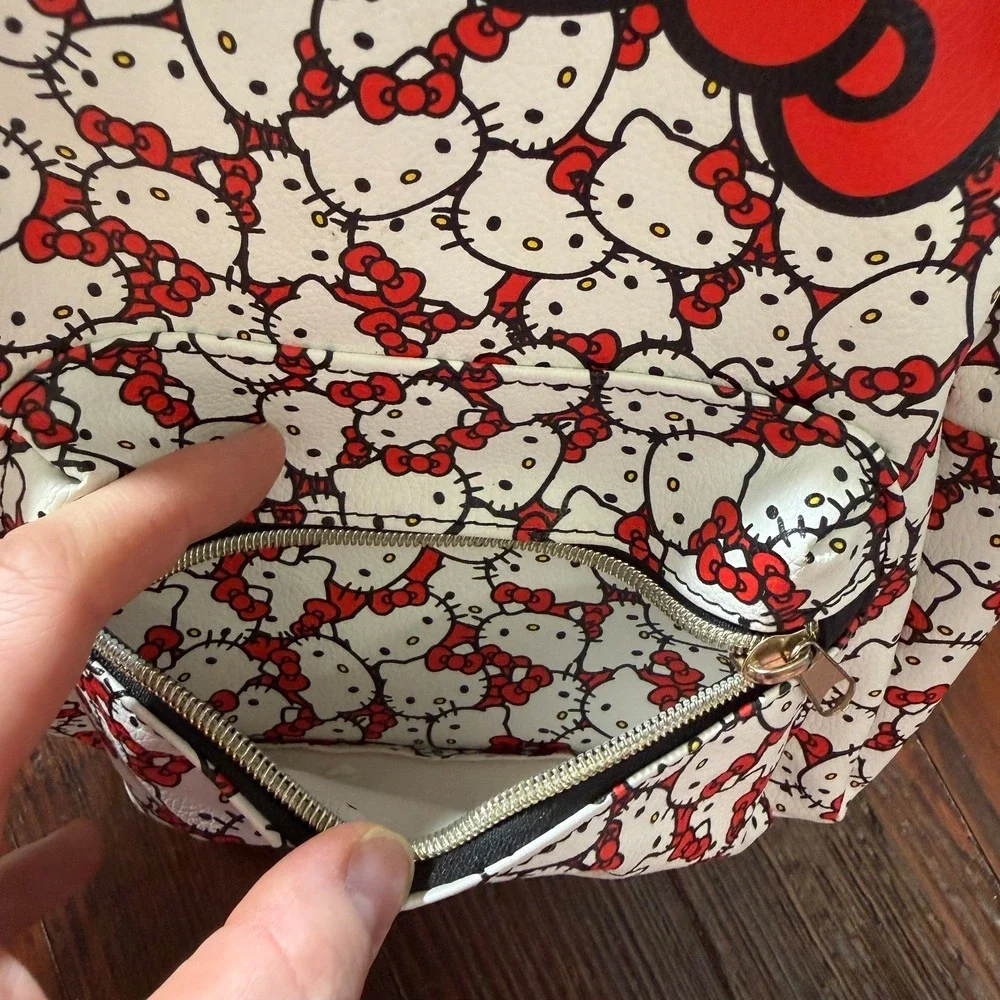 Hello Kitty‎ Mini Backpack Sanrio White Red AOP Zipper